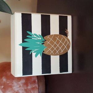 Francesca's Pineapple Stripe Box Sign - NWT
